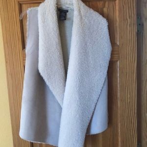 Suede faux fur vest XL